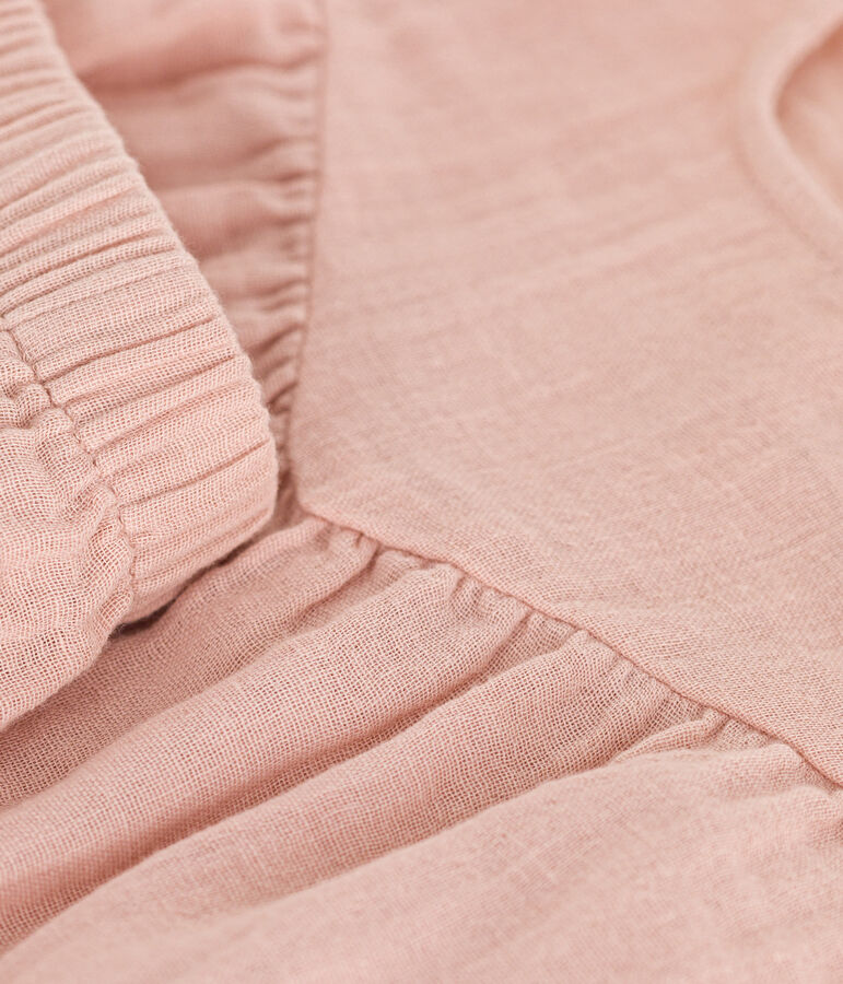 Ensemble blouse et short en gaze de coton b&eacute;b&eacute; rose SALINE