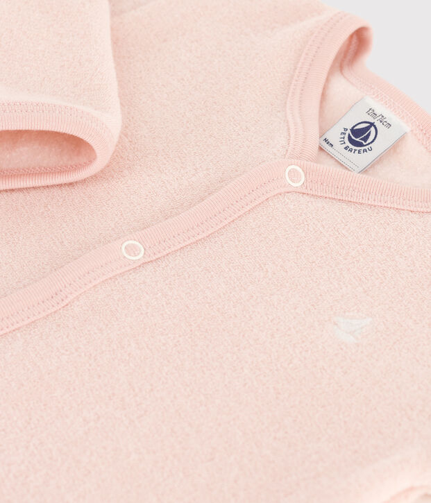Pyjama b&eacute;b&eacute; en bouclette &eacute;ponge rose