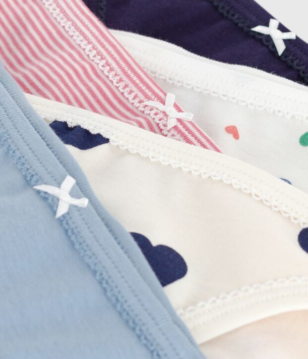 Setje met katoenen onderbroekjes met hartjesprint voor kinderen multicouleur