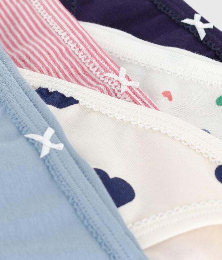 Setje met katoenen onderbroekjes met hartjesprint voor kinderen multicouleur