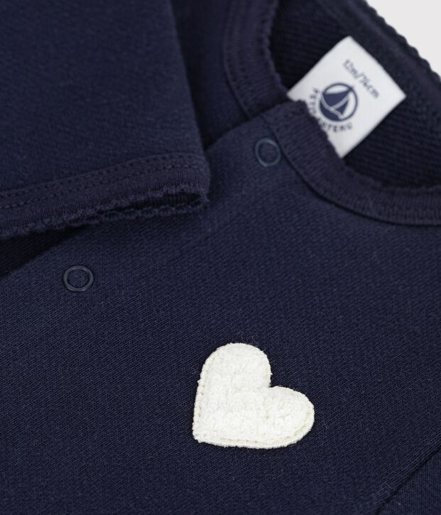 Effen katoenen babyvestje met hartvormige badge SOIR