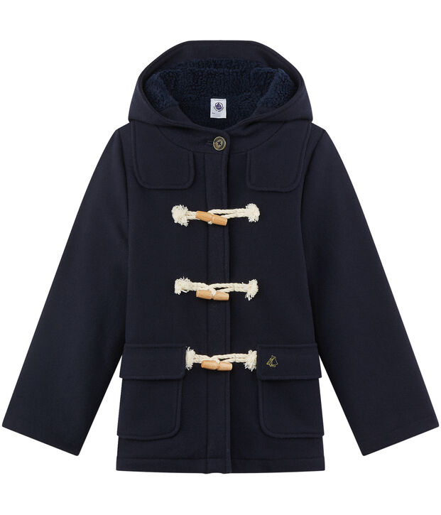 Wollen duffelcoat voor meisjes blauw