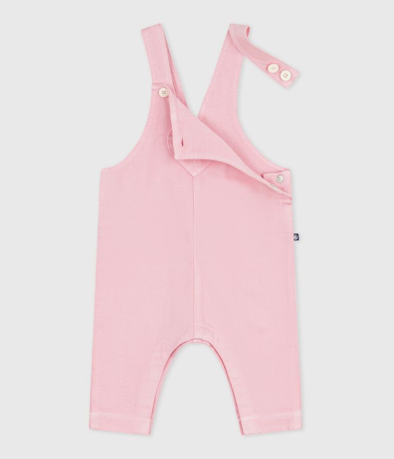 Salopette longue b&eacute;b&eacute; en coton, unie rose