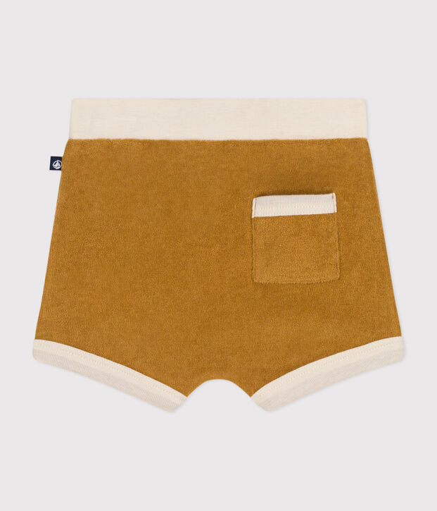 Short en bouclette &eacute;ponge b&eacute;b&eacute; jaune
