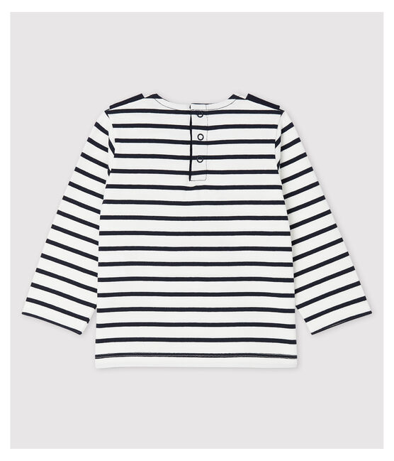 Marinière créative en jersey bébé fille blanc MARSHMALLOW/bleu SMOKING