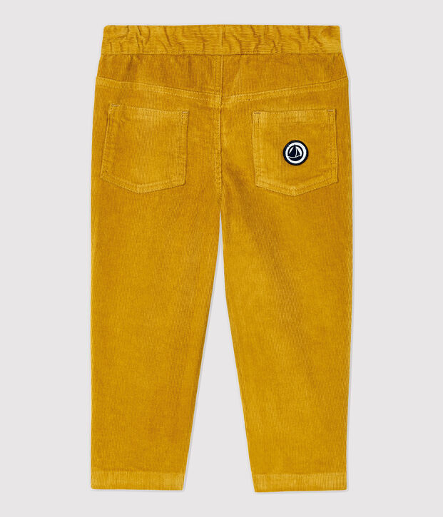 Fluwelen babybroek. geel