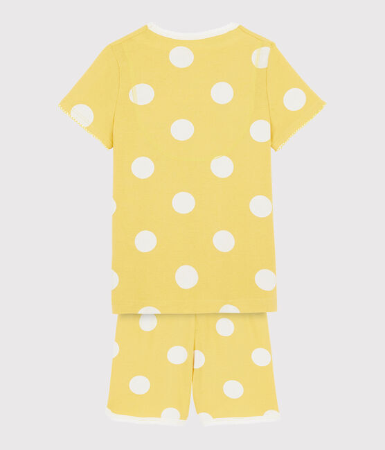 Pyjacourt à pois enfant en côte jaune BLE/blanc ECUME