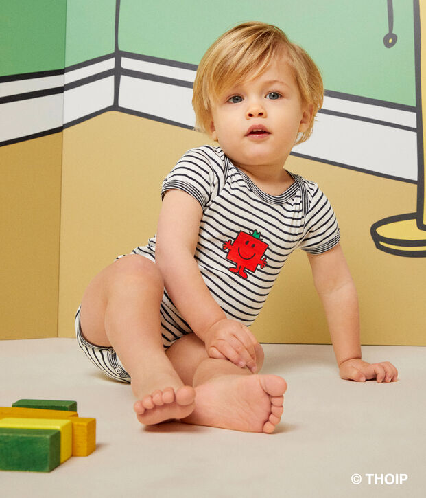 Setje met 3 katoenen babyrompertjes met Monsieur Madame-motief multicouleur