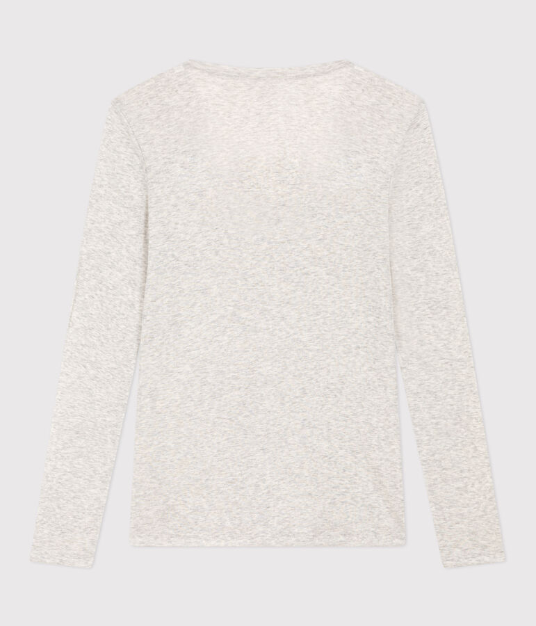 Aansluitend T-shirt van luchtig katoen voor dames grijs