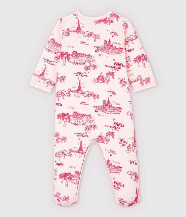 Dors-bien toile de Jouy Paris b&eacute;b&eacute; fille en tubique rose/rose