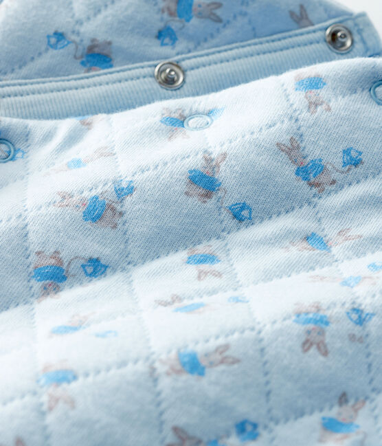 Combinaison longue bébé mixte en tubique bleu FRAICHEUR/blanc MULTICO