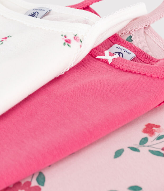 Setje met katoenen hemdjes met bandjes met bloemenprint multicouleur