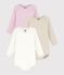 Lot de bodies manches longues en coton uni b&eacute;b&eacute; multicouleur
