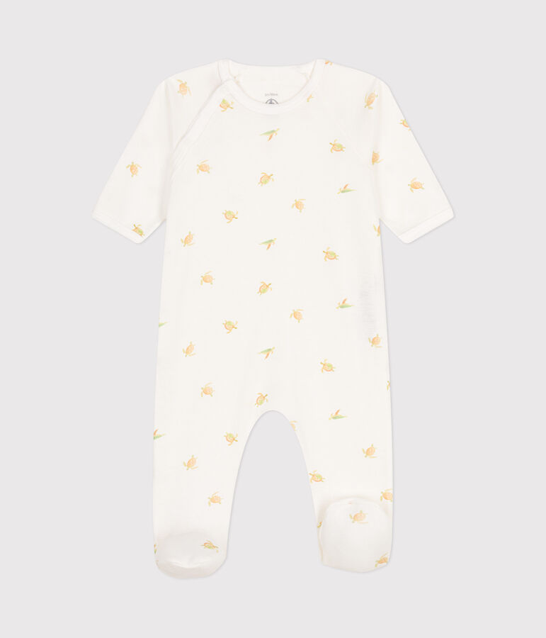 Pyjama b&eacute;b&eacute; en coton blanc/multicouleur