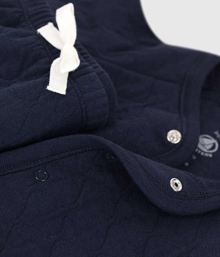 Tweedelig gewatteerd setje van katoen voor baby's blauw