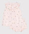 Katoenen babyjurkje met korte mouwen en bloomer met vruchtenprint roze FLEUR/wit MULTICO