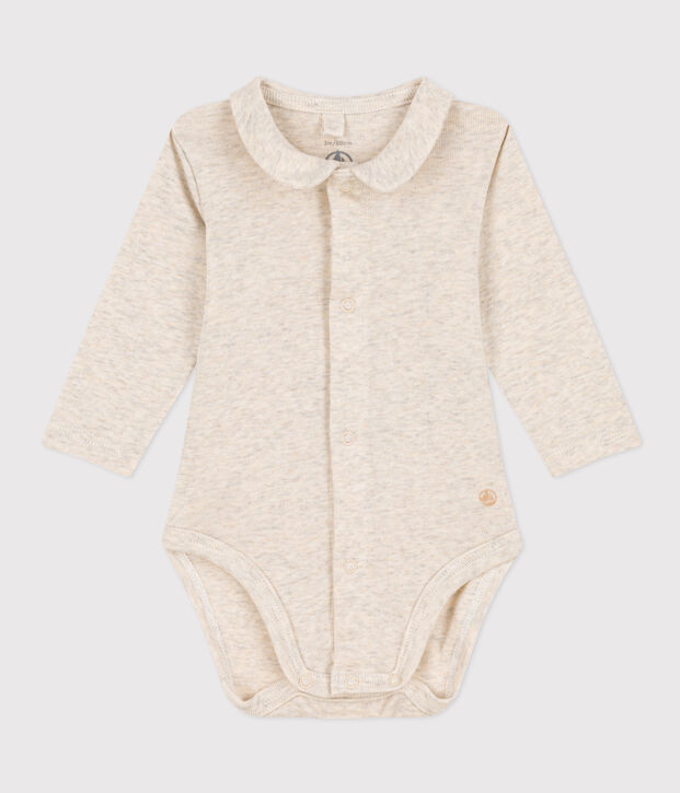 Katoenen body met lange mouwen en kraagje voor baby's MONTELIMAR CHINE