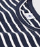 DE STRAIGHT-FIT, T-shirt voor dames met ronde hals in biokatoen blauw SMOKING/wit MARSHMALLOW