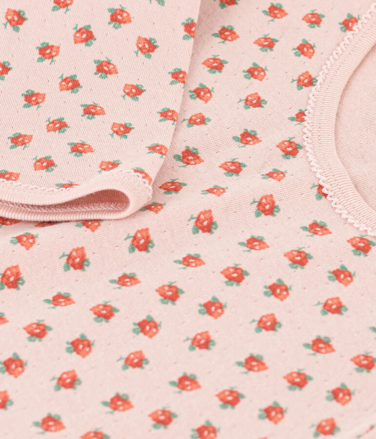Chemise de nuit fleur petite fille en tubique rose/multicouleur