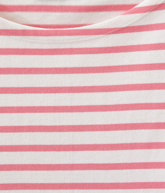 Marinière iconique pour femme blanc MARSHMALLOW/rose PETAL