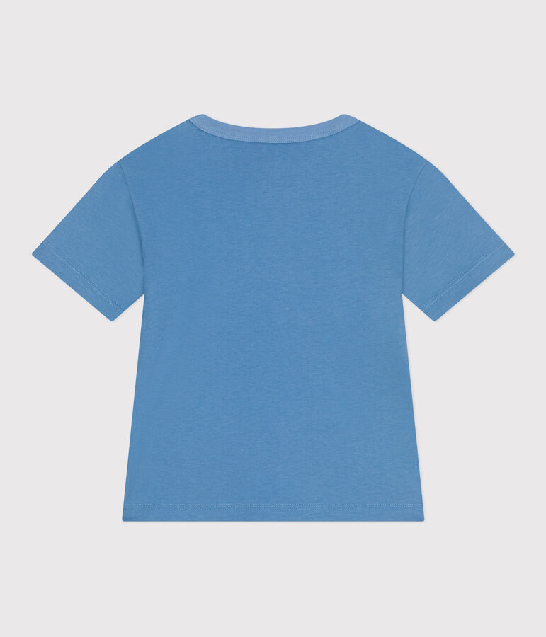 Katoenen T-shirt met korte mouwen en print voor kinderen blauw