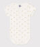 Katoenen body met korte mouwen en print met palmboom voor baby's wit MARSHMALLOW/wit MULTICO