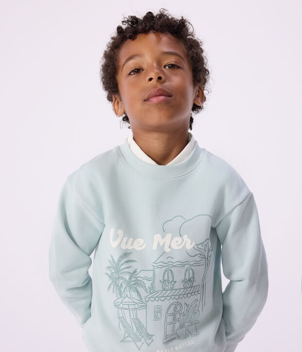Sweatshirt enfant en coton vert