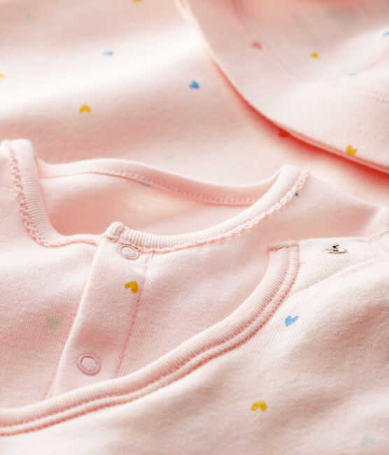 Coffret cadeau naissance bébé fille en côte variante 1