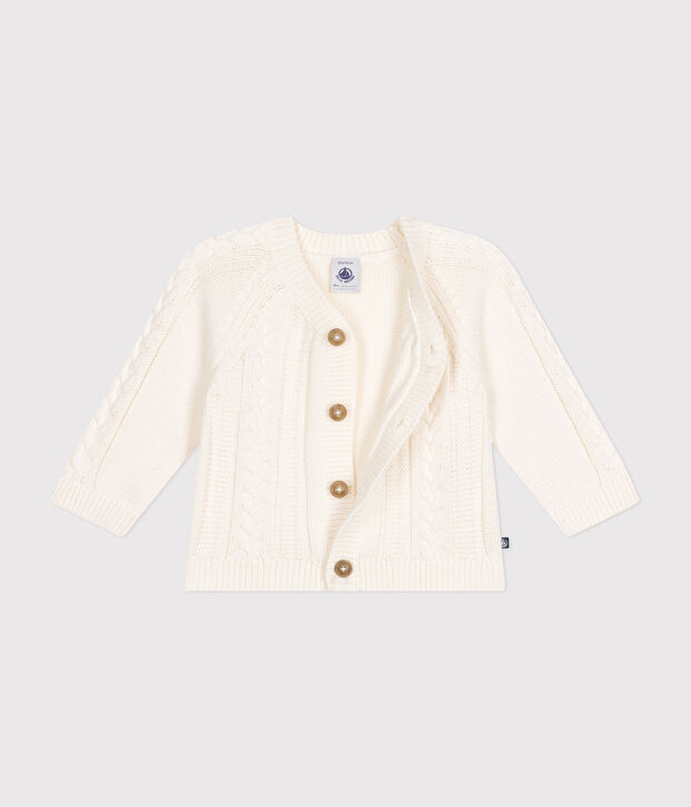 Cardigan en coton b&eacute;b&eacute; blanc