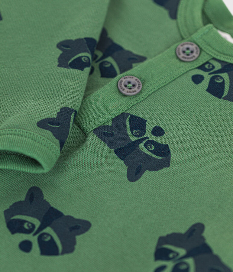 Lang babypakje van fleece groen/multicouleur