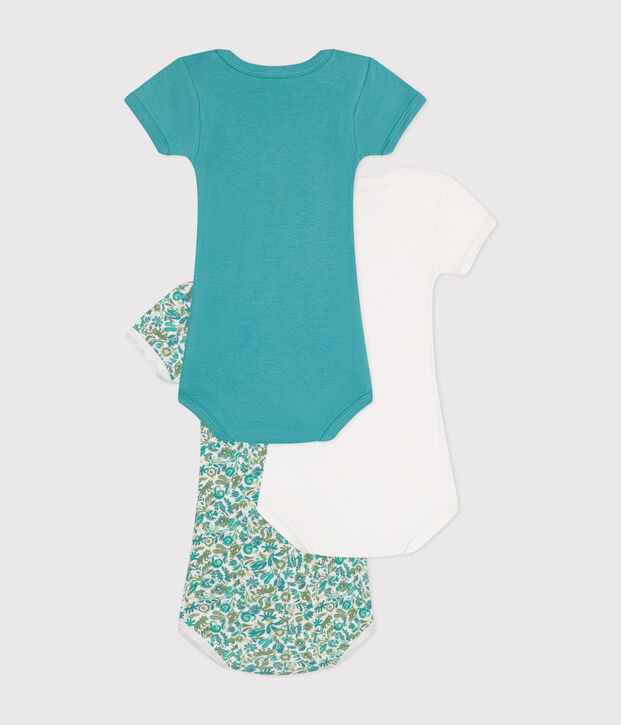 Set van 3 katoenen body's met korte mouwen voor baby's multicouleur