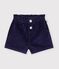 Short b&eacute;b&eacute; en velours uni bleu marine