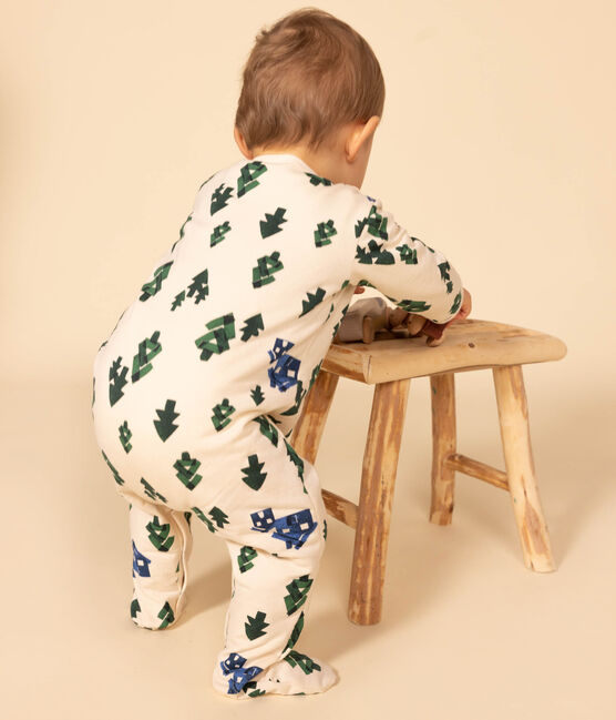 Babypyjama met dennenprint van molton wit AVALANCHE/ MULTICO