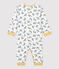 Dors-bien sans pieds bébé imprimé panthères en coton blanc MARSHMALLOW/blanc MULTICO