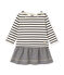 Jurk met streepjes voor babymeisjes beige COQUILLE/blauw SMOKING