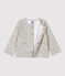 Cardigan molleton bébé. gris BELUGA/blanc MULTICO
