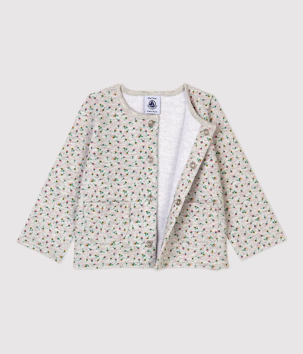 Cardigan molleton b&eacute;b&eacute;. gris/multicouleur