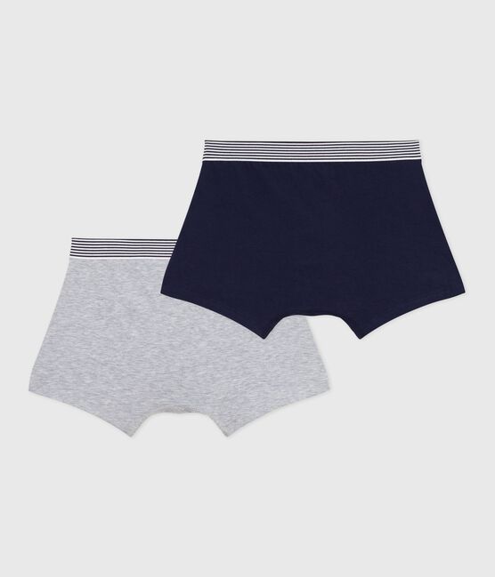 Setje met effen boxershorts voor kinderen in katoen en elastaan variante 1