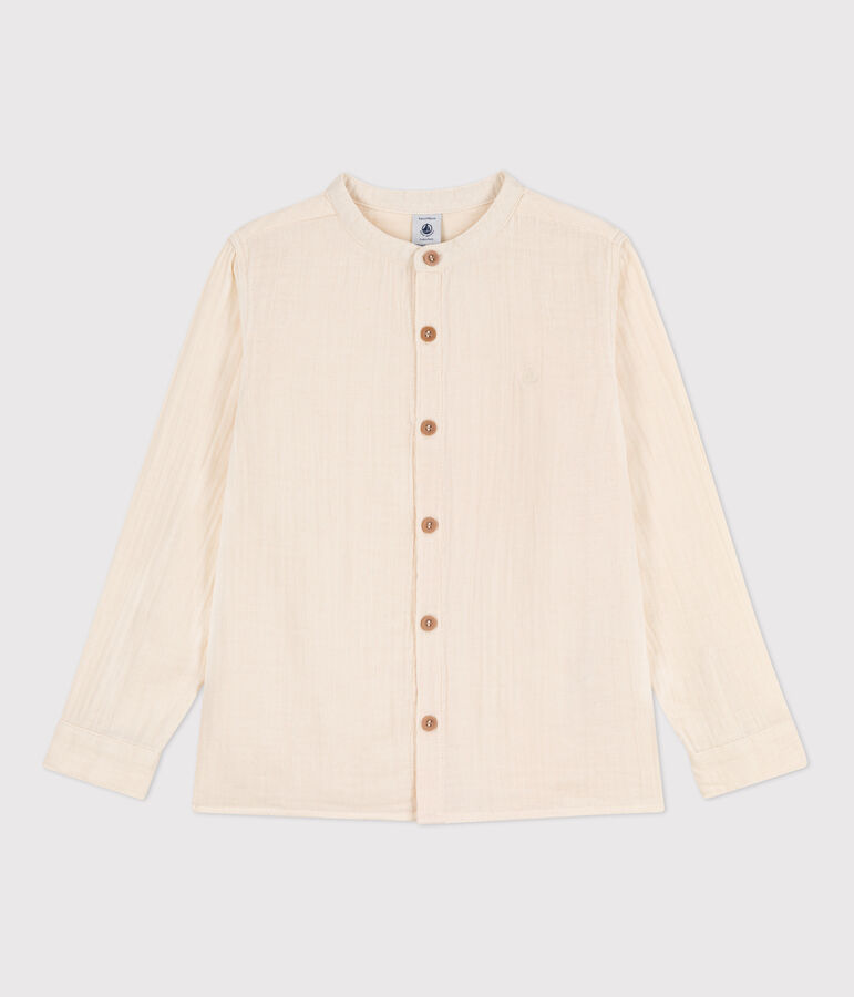 Chemise en gaze de coton enfant gar&ccedil;on &eacute;cru