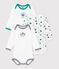 Lot de bodies manches longues en coton imprim&eacute; multicouleur