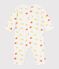 Katoenen babypyjama zonder voetjes met fruitprint wit MARSHMALLOW/wit MULTICO