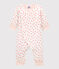 Combinaison ouatinée sans pieds bébé en coton blanc MARSHMALLOW/rose PETAL