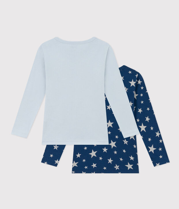 Set van 2 T-shirts voor jongens met lange mouwen in katoen met ster multicouleur