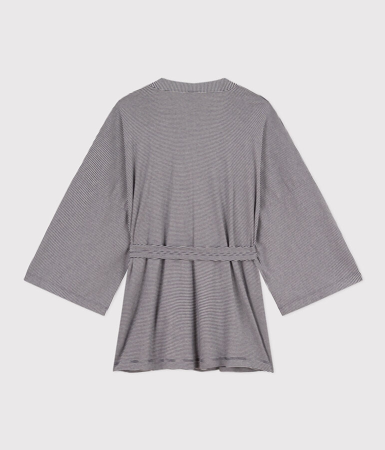 Kimono ray&eacute; femme bleu/blanc