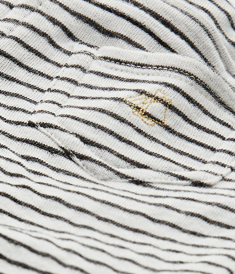 Gestreepte broek voor babyjongens wit MARSHMALLOW/zwart CITY