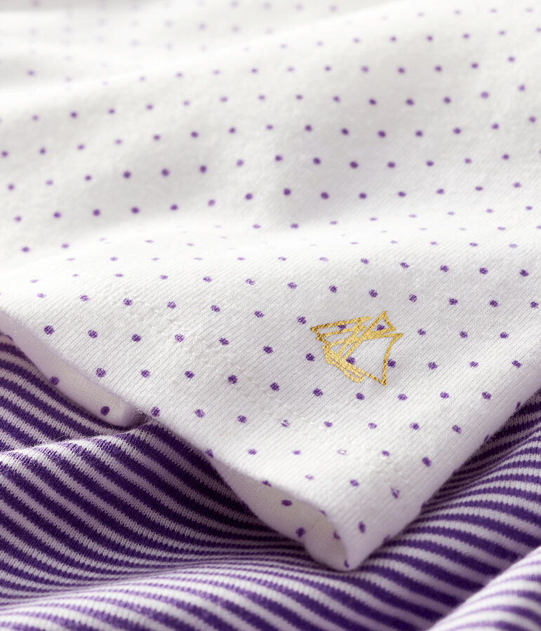 Set van 2 items babymeisje purper REAL/wit MARSHMALLOW