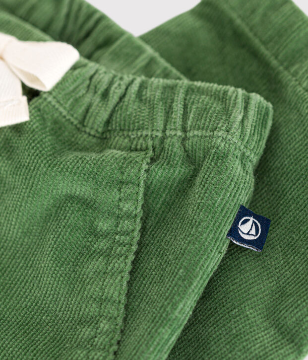 Pantalon en velours b&eacute;b&eacute; vert