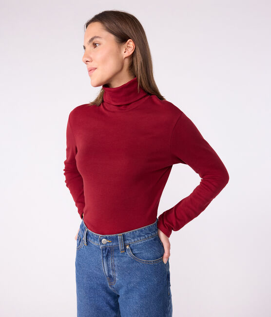 L'Iconique, katoenen coltrui voor dames AMARANTE