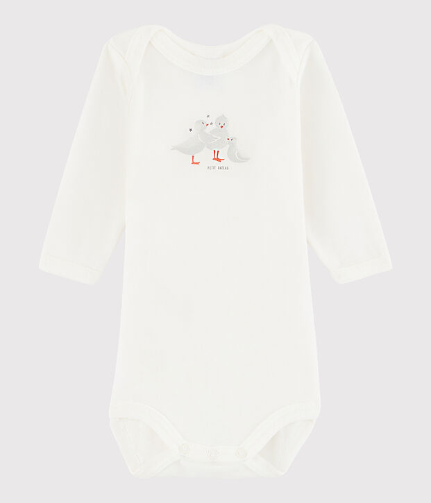 Rompertje lange mouwen babymeisje wit