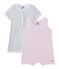Lot de 2 combicourts bébé fille blanc .